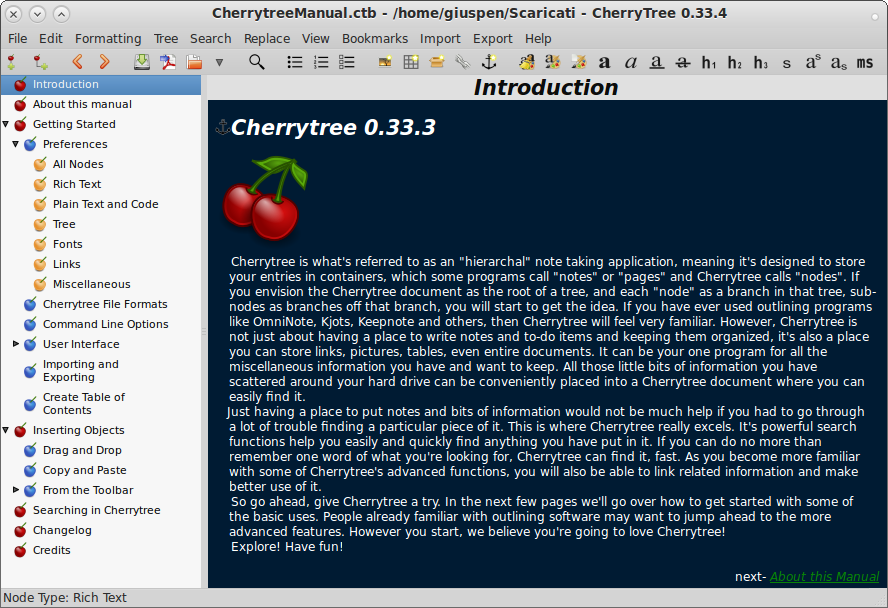 downloading CherryTree 1.0.0.0
