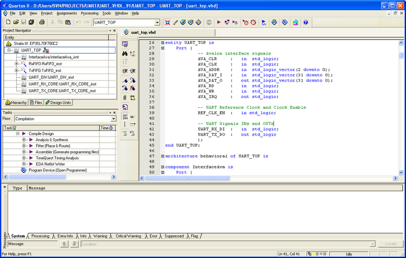 Quartus II design software picture or screenshot
