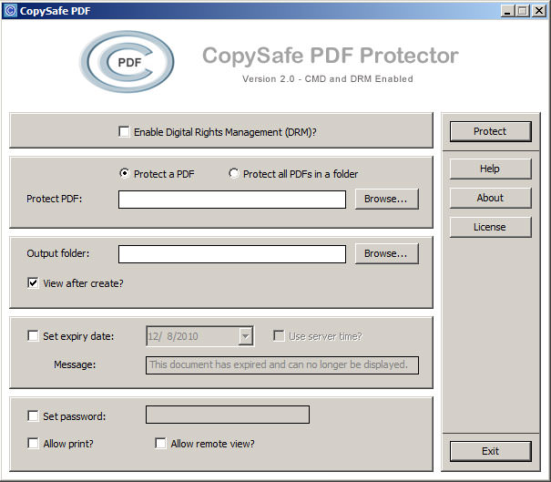 CopySafe PDF Protector picture or screenshot