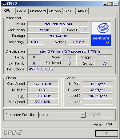 CPU-Z picture or screenshot