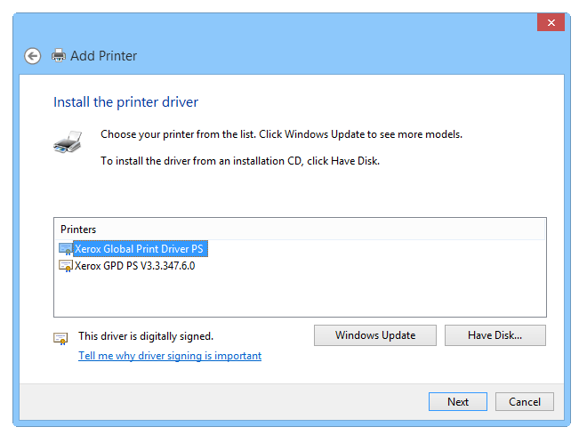 How to install a PostScript printer in Windows