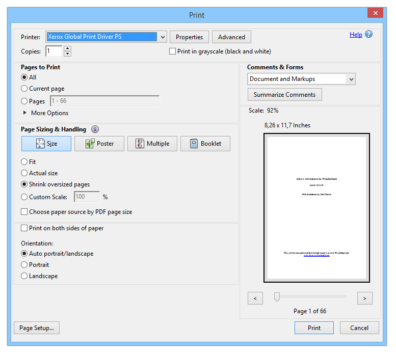 How to install a PostScript printer in Windows